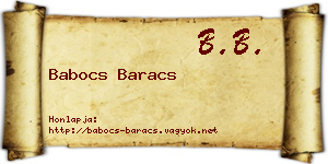 Babocs Baracs névjegykártya